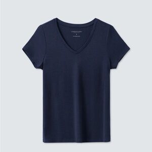 Women's Small Unbound Merino V‑Neck T‑Shirt Navy